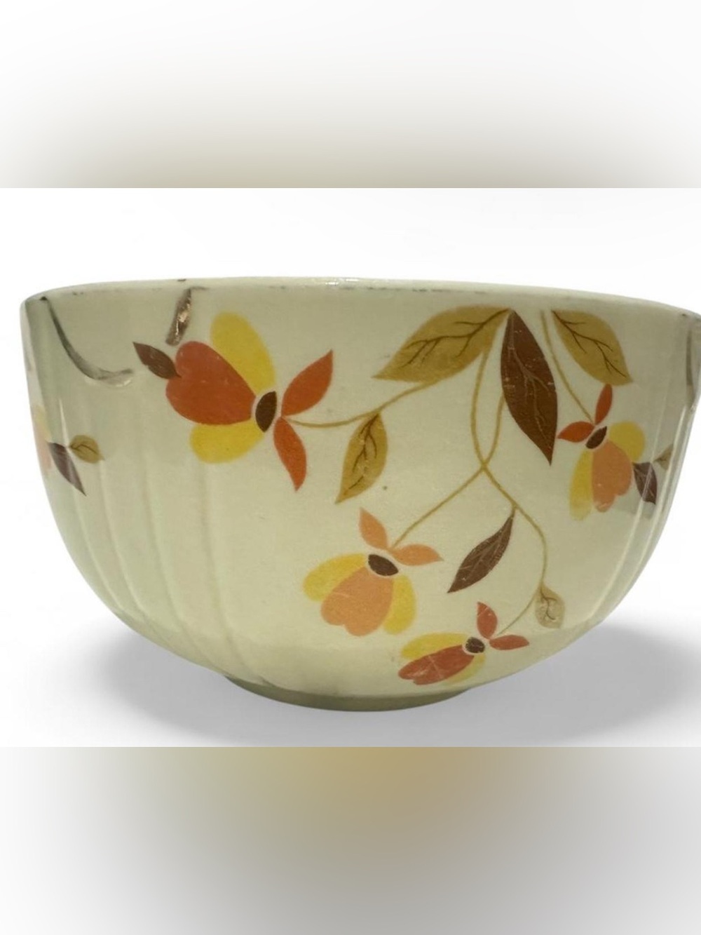Vtg Hall's Superior Jewel Autumn Leaves Bowl 6” Quality Kitchenware Fall Decor